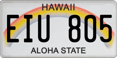 HI license plate EIU805