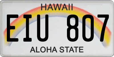 HI license plate EIU807