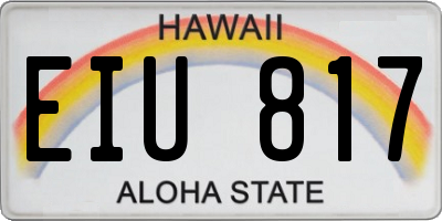 HI license plate EIU817