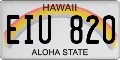 HI license plate EIU820