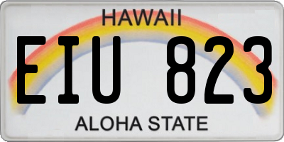 HI license plate EIU823