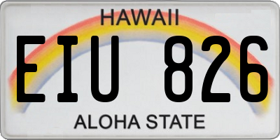 HI license plate EIU826