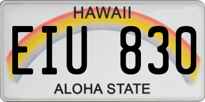 HI license plate EIU830