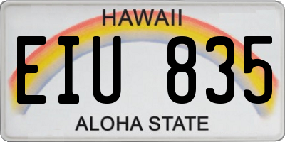 HI license plate EIU835