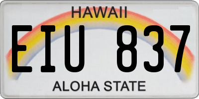 HI license plate EIU837