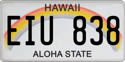 HI license plate EIU838