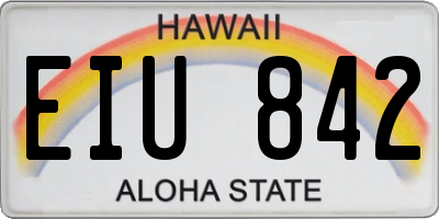 HI license plate EIU842