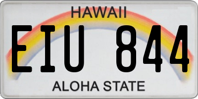 HI license plate EIU844