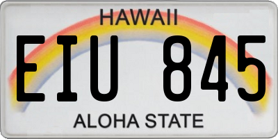 HI license plate EIU845