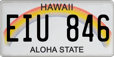 HI license plate EIU846