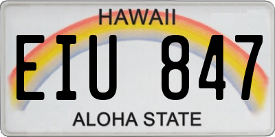 HI license plate EIU847