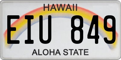 HI license plate EIU849