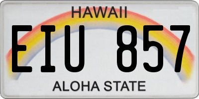 HI license plate EIU857