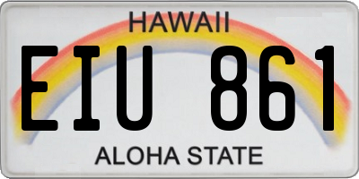HI license plate EIU861