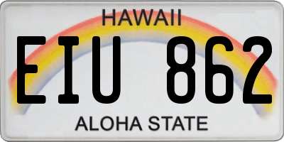 HI license plate EIU862