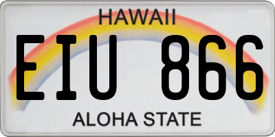 HI license plate EIU866