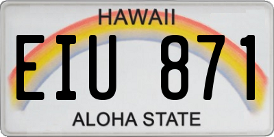 HI license plate EIU871