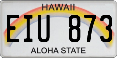 HI license plate EIU873
