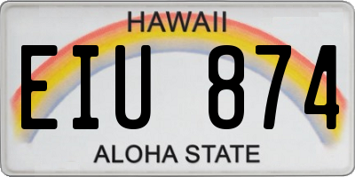 HI license plate EIU874