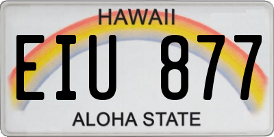 HI license plate EIU877