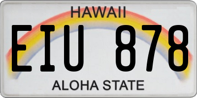 HI license plate EIU878