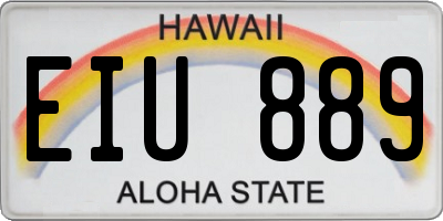 HI license plate EIU889