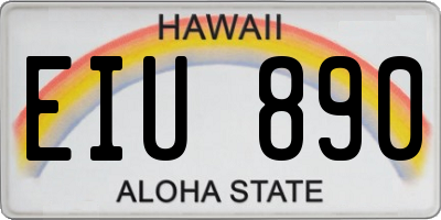 HI license plate EIU890
