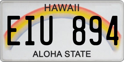 HI license plate EIU894