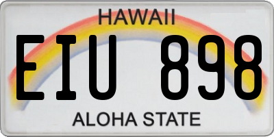HI license plate EIU898