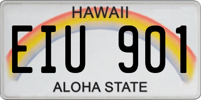 HI license plate EIU901