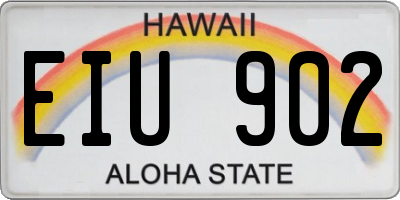 HI license plate EIU902