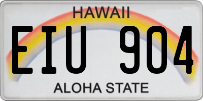 HI license plate EIU904