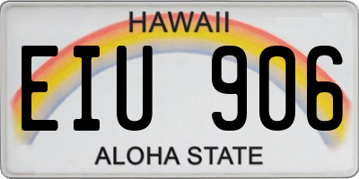 HI license plate EIU906