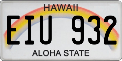 HI license plate EIU932