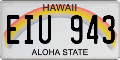HI license plate EIU943