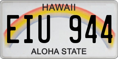 HI license plate EIU944