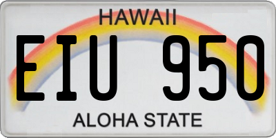 HI license plate EIU950