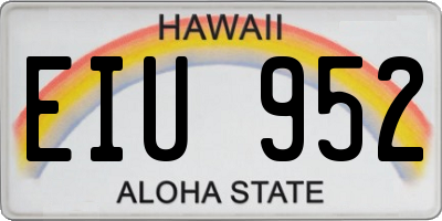 HI license plate EIU952