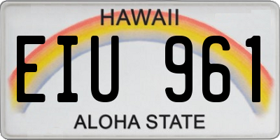 HI license plate EIU961