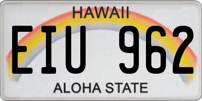 HI license plate EIU962