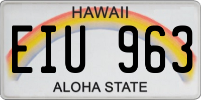 HI license plate EIU963