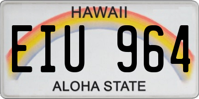 HI license plate EIU964