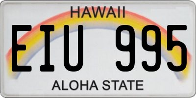 HI license plate EIU995