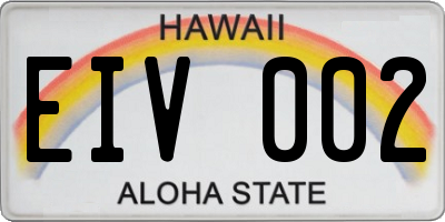 HI license plate EIV002