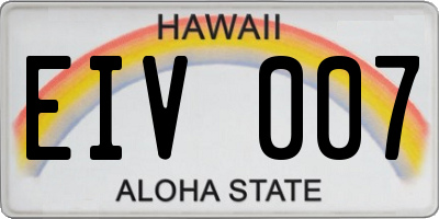 HI license plate EIV007