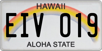 HI license plate EIV019