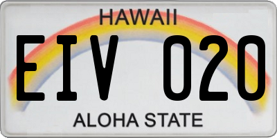HI license plate EIV020