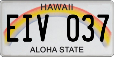 HI license plate EIV037