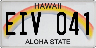 HI license plate EIV041