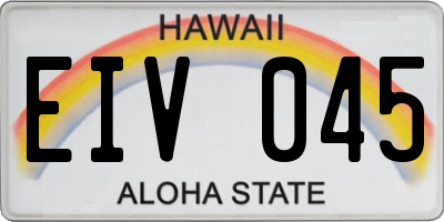 HI license plate EIV045